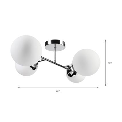 Brilagi - MALONY pieglaustā griestu lampa 4xE14/20W/230V, spīdīgs hroms