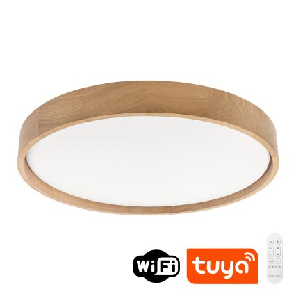 Brilagi - LED dimējams griestu gaismeklis MANAROLA SMART LED/36W/230V 3000-6000K Wi-Fi Tuya Beacon Ø 51 cm ozols + tālvadības pults