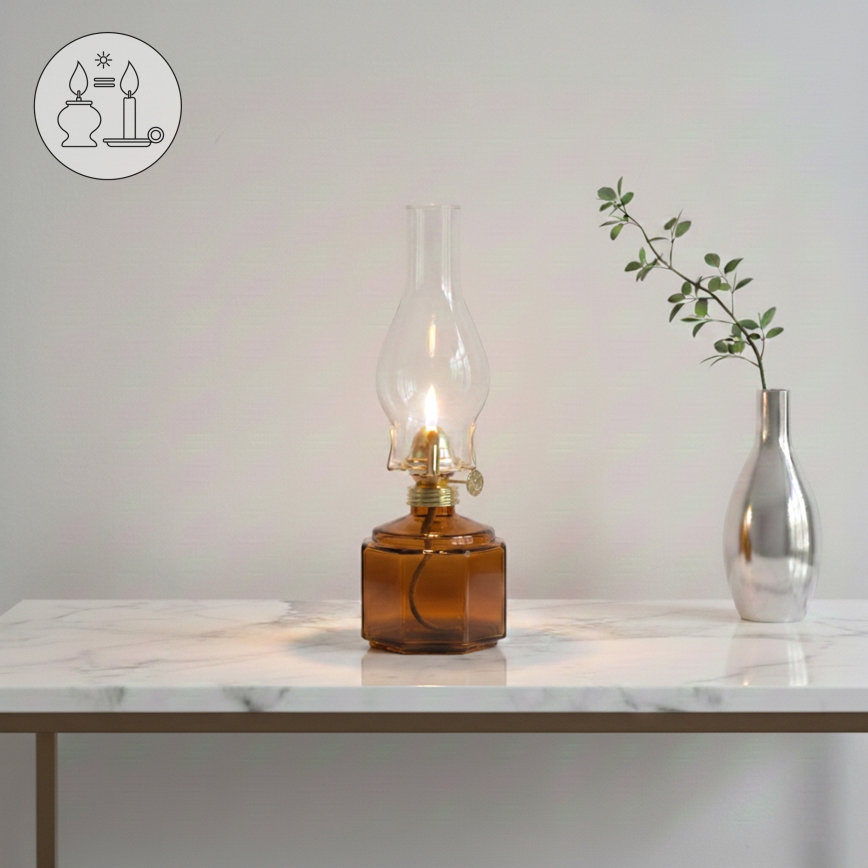Brilagi - MERLIN petrolejas lampa, oranžā