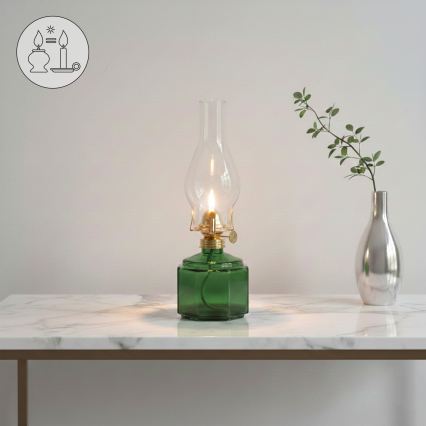 Brilagi - MERLIN petrolejas lampa zaļa