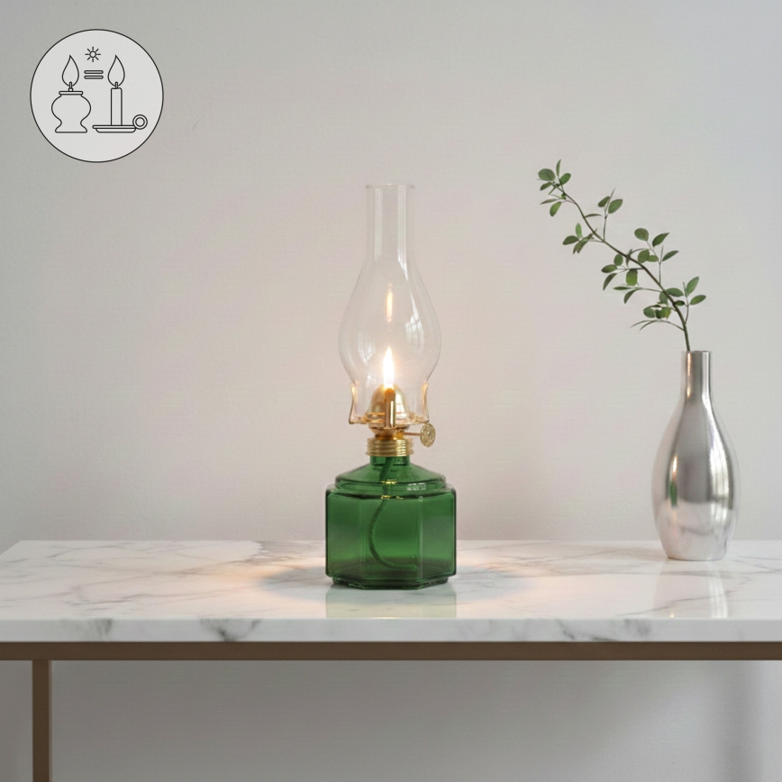 Brilagi - MERLIN petrolejas lampa zaļa
