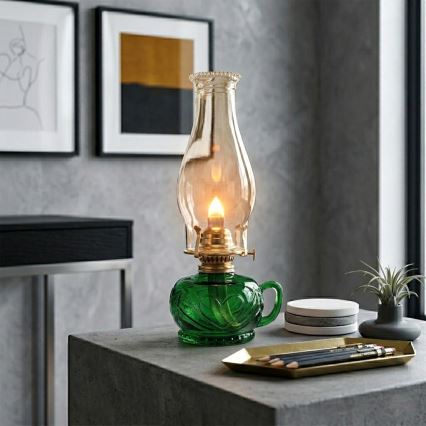 Brilagi - MERLIN petrolejas lampa, zaļa