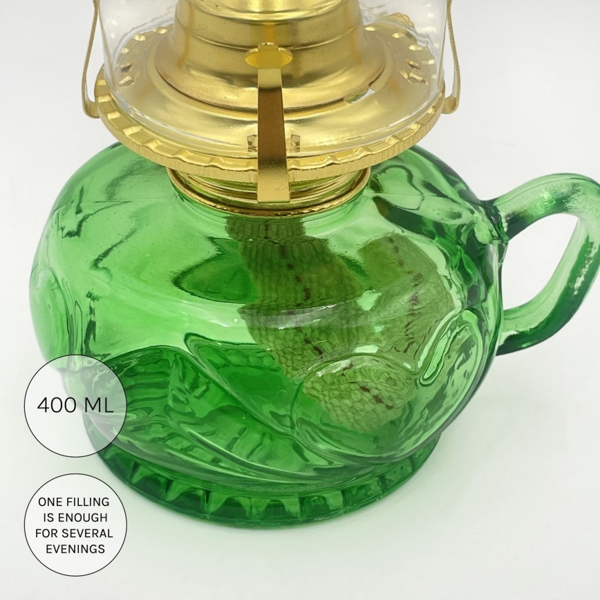 Brilagi - MERLIN petrolejas lampa, zaļa