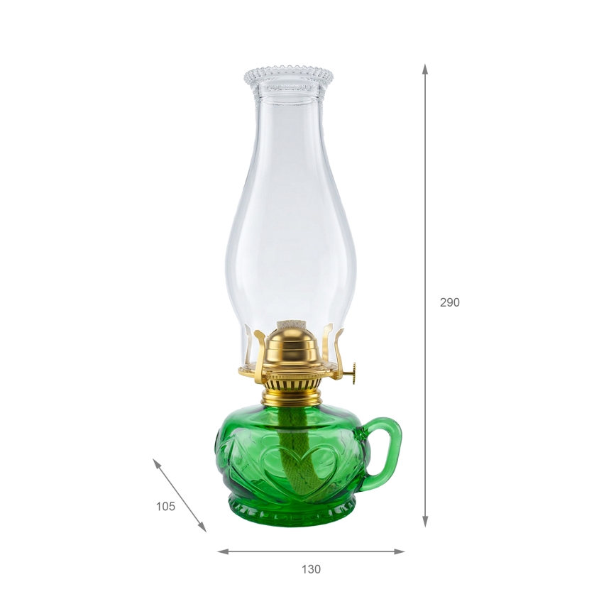 Brilagi - MERLIN petrolejas lampa, zaļa