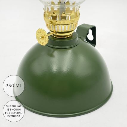 Brilagi - MERLIN zaļa petrolejas lampa