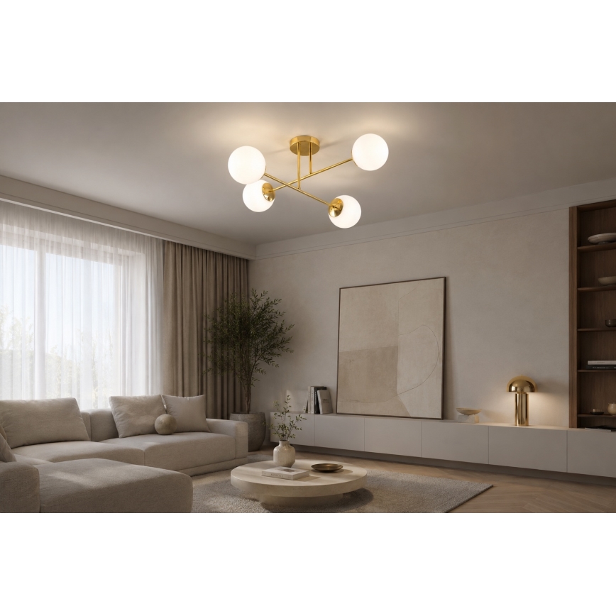 BRILAGI - MILO piestiprināma griestu lustra 4xE27/60W/230V, zelta