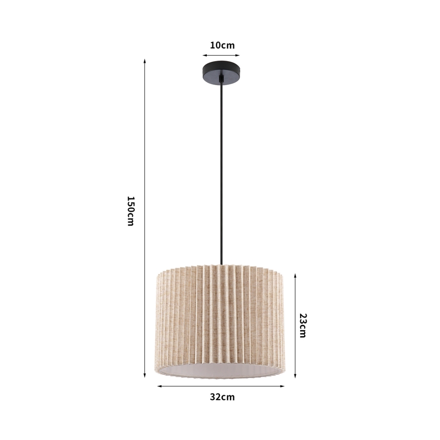 Brilagi - NORDIC WAVE pakaramā lampa uz troses 1xE27/15W/230V Ø 32 cm lina/melna