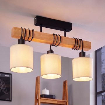 BRILAGI - NUBILA virsmontējams griestu lustrs 3xE27/60W/230V priede/krēmkrāsa