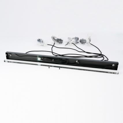 Brilagi - Pakaramā griestu lampa uz kabeļa NORDIC WAVE 4xE27/15W/230V lina/melna