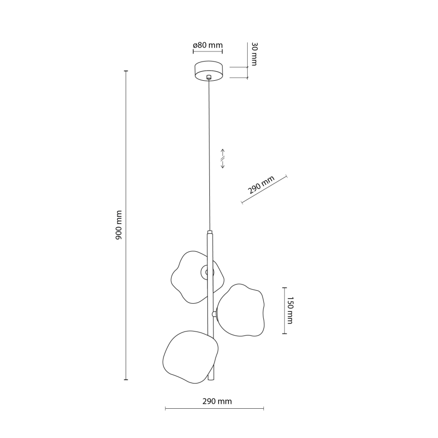 Brilagi - Pakaramā lampa ar kabeli VULCANO 3xG9/8W/230V bēša/dūmakaini bēša
