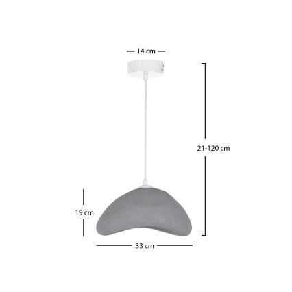 Brilagi - Pakaramā lampa ar kabeli WABI SABI 1xE27/40W/230V Ø 33 cm pelēka