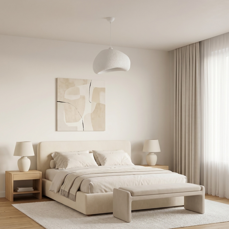 Brilagi - Pakaramā lampa ar kabeli WABI SABI 1xE27/40W/230V Ø 42 cm balta