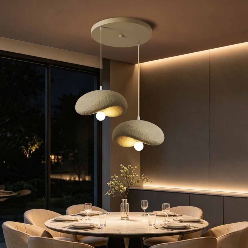 BRILAGI - Pakaramā lampa ar kabeli WABI SABI 2xE27/60W/230V bēša