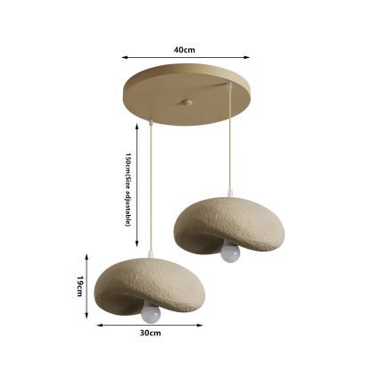 BRILAGI - Pakaramā lampa ar kabeli WABI SABI 2xE27/60W/230V bēša
