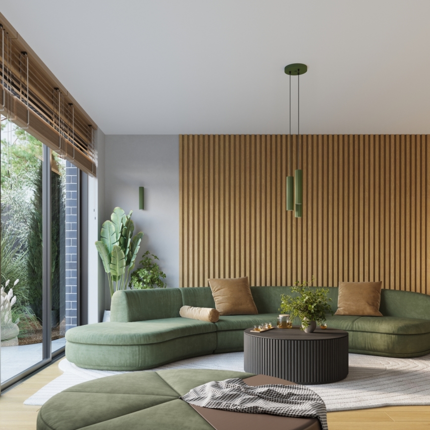 Brilagi - Pakaramā lampa ar trosi CRESTO 3xGU10/10W/230V zaļa