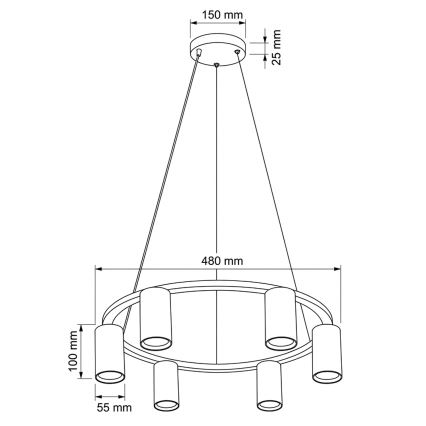 BRILAGI - Pakaramā lampa ar trosi SELE 6xGU10/30W/230V balta
