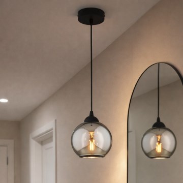 Brilagi - Pakaramā lampa ar vadu 1xE27/60W/230V melna/dūmakaina pelēka