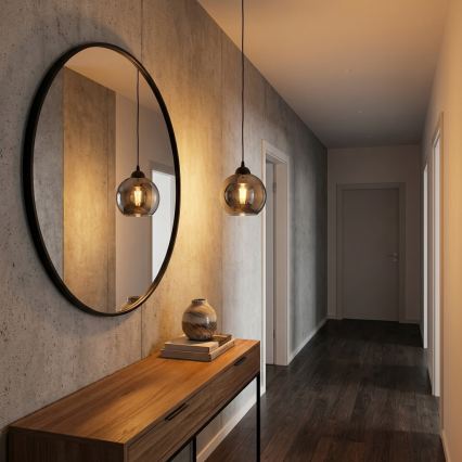 Brilagi - Pakaramā lampa ar vadu 1xE27/60W/230V melna/dūmakaina pelēka