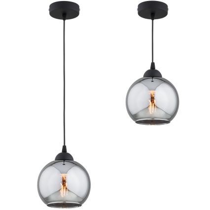 Brilagi - Pakaramā lampa ar vadu 1xE27/60W/230V melna/dūmakaina pelēka