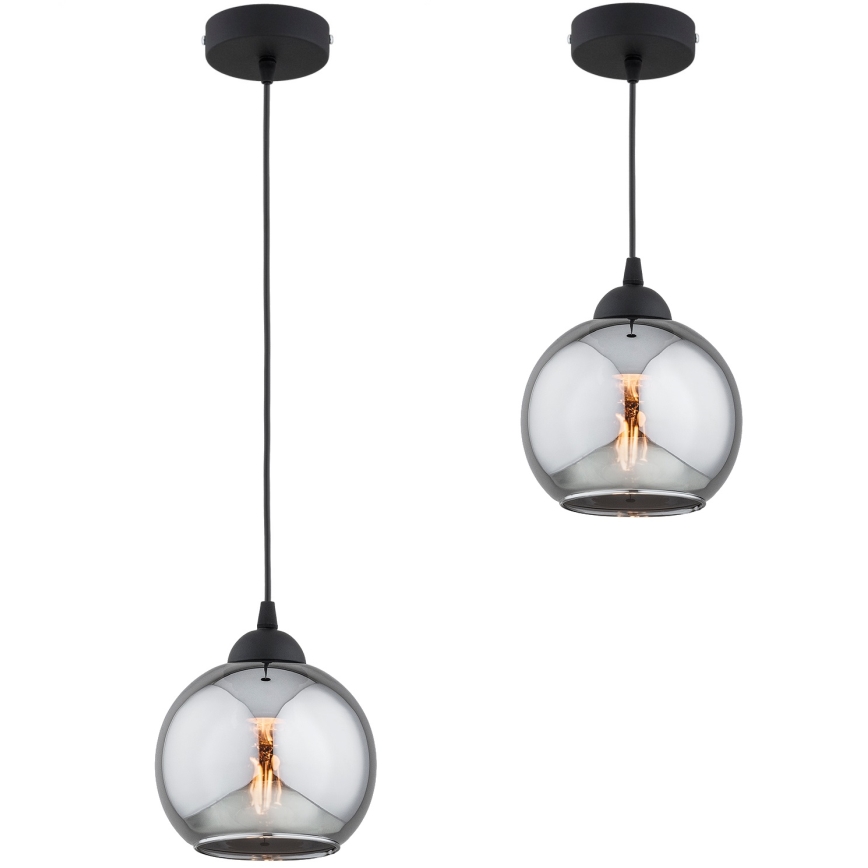 Brilagi - Pakaramā lampa ar vadu 1xE27/60W/230V melna/dūmakaina pelēka