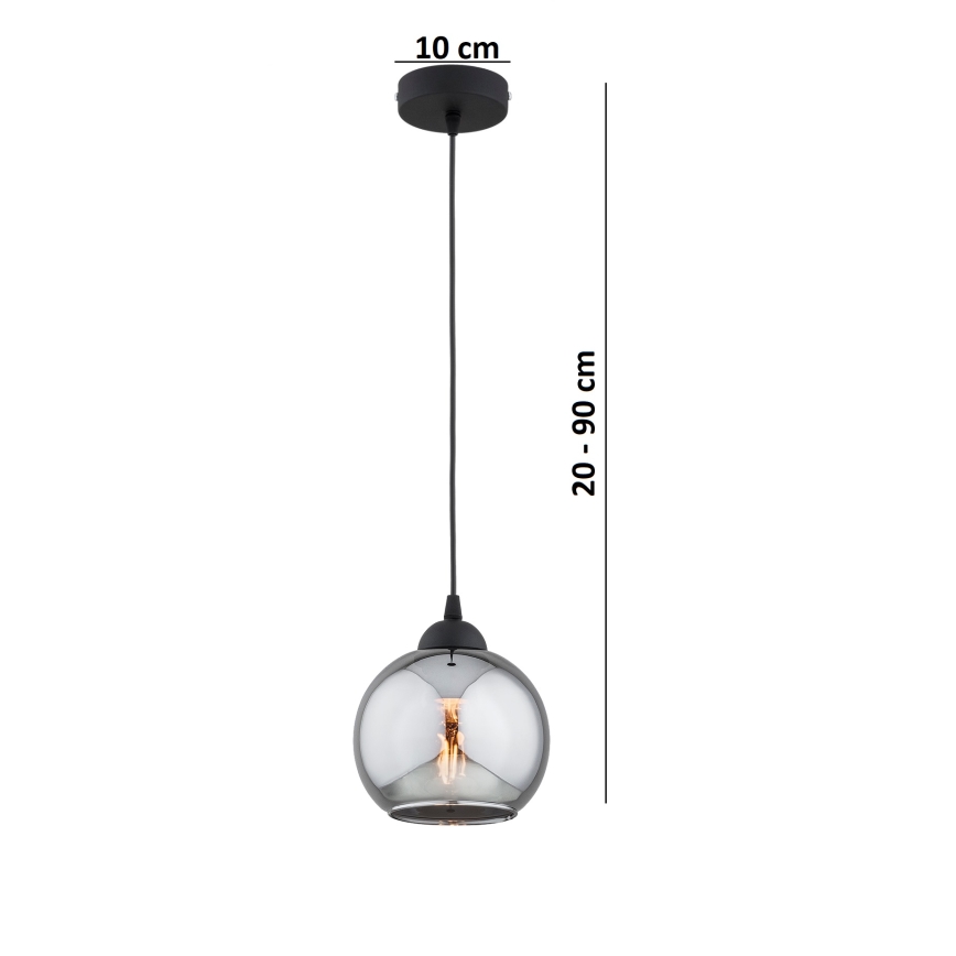 Brilagi - Pakaramā lampa ar vadu 1xE27/60W/230V melna/dūmakaina pelēka