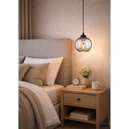 Brilagi - Pakaramā lampa ar vadu DIOR 1xE27/60W/230V melna/dūmakaina pelēka