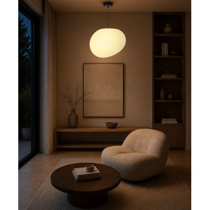 BRILAGI - Pakaramā lampa ar vadu PEBBLES 1xE27/40W/230V Ø 40 cm melna