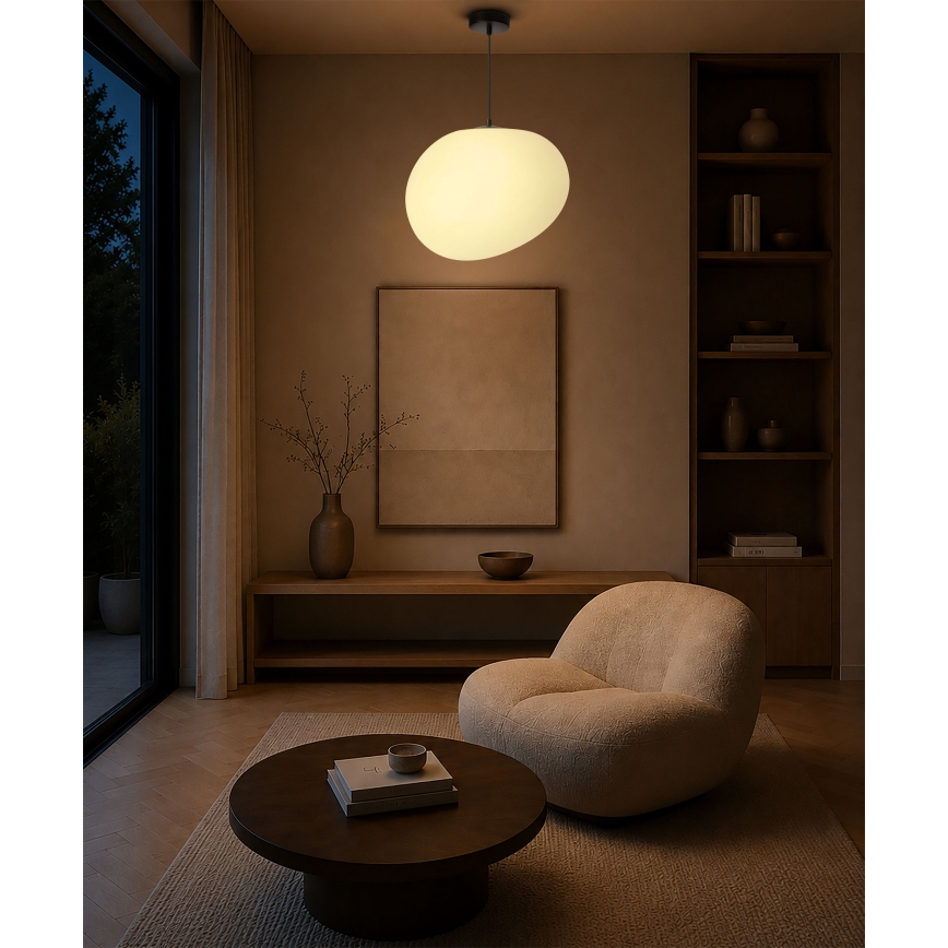 BRILAGI - Pakaramā lampa ar vadu PEBBLES 1xE27/40W/230V Ø 40 cm melna