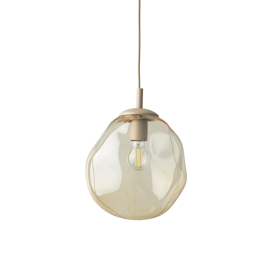 Brilagi - Pakaramā lampa ar vadu VULCANO 1xE27/15W/230V bēša/dūmota bēša