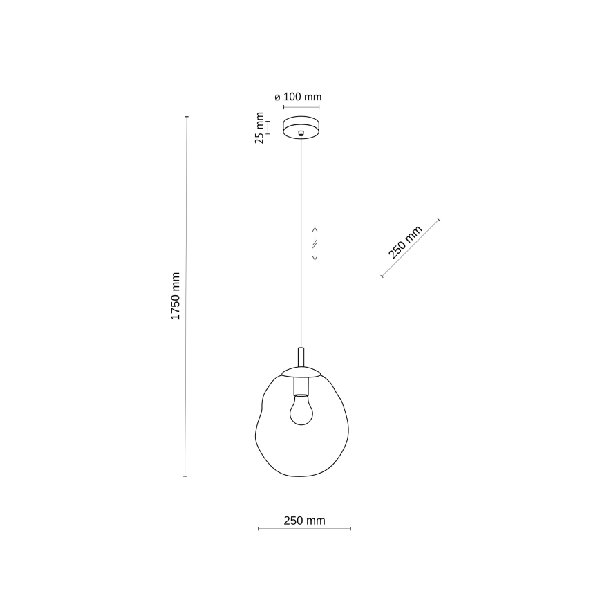Brilagi - Pakaramā lampa ar vadu VULCANO 1xE27/15W/230V bēša/dūmota bēša