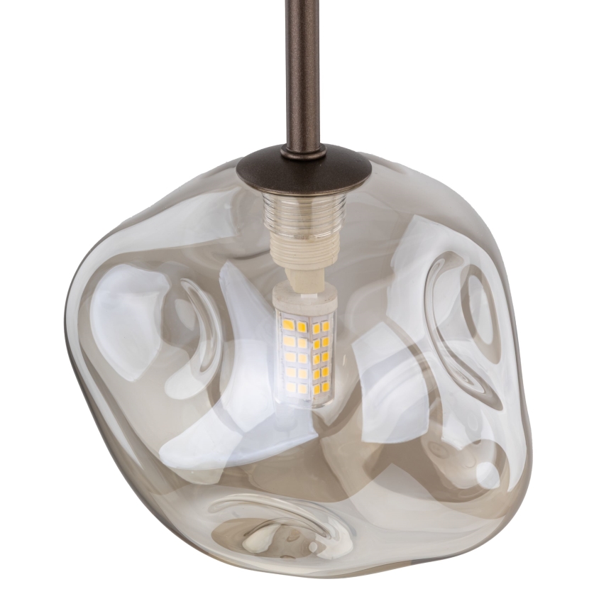 Brilagi - Pakaramā lampa ar vadu VULCANO 1xG9/8W/230V brūna/dūmakaini bēša