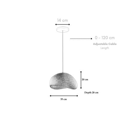 Brilagi - Pakaramā lampa ar vadu WABI SABI 1xE27/40W/230V balta