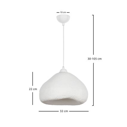 Brilagi - Pakaramā lampa ar vadu WABI SABI 1xE27/40W/230V Ø 32 cm balta