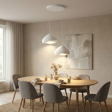 Brilagi - Pakaramā lampa ar vadu WABI SABI 2xE27/40W/230V Ø 45 cm balta