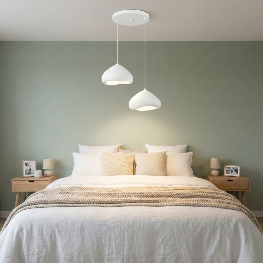 Brilagi - Pakaramā lampa ar vadu WABI SABI 2xE27/40W/230V Ø 45 cm balta