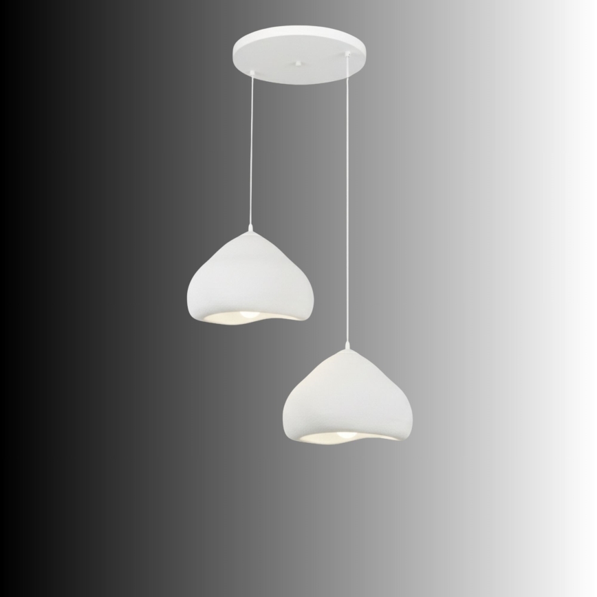 Brilagi - Pakaramā lampa ar vadu WABI SABI 2xE27/40W/230V Ø 45 cm balta