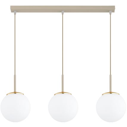 BRILAGI - Pakaramā lampa MILO uz kabeļa 3xE27/60W/230V bēša/zelta