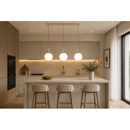 BRILAGI - Pakaramā lampa MILO uz kabeļa 3xE27/60W/230V bēša/zelta