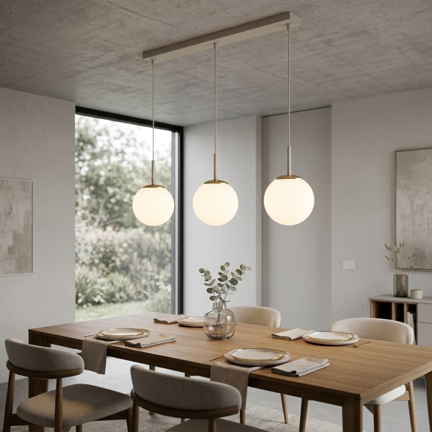 BRILAGI - Pakaramā lampa MILO uz kabeļa 3xE27/60W/230V bēša/zelta