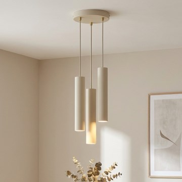Brilagi - Pakaramā lampa uz kabeļa 3xGU10/15W/230V bēša/zelta