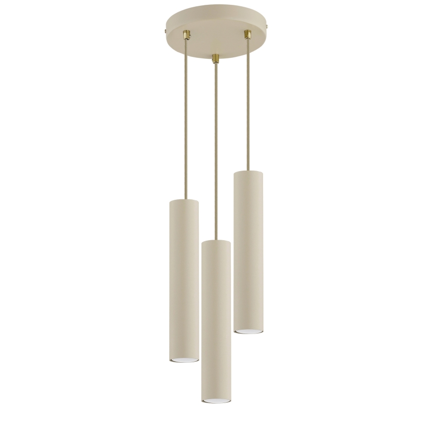 Brilagi - Pakaramā lampa uz kabeļa 3xGU10/15W/230V bēša/zelta
