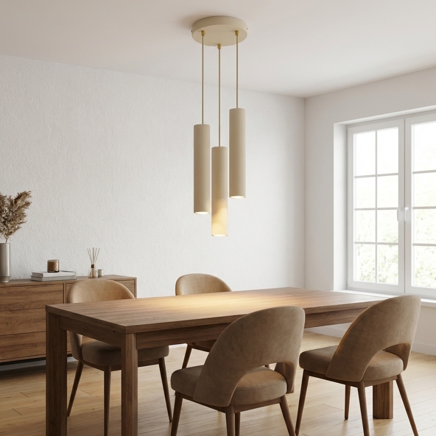 Brilagi - Pakaramā lampa uz kabeļa 3xGU10/15W/230V bēša/zelta