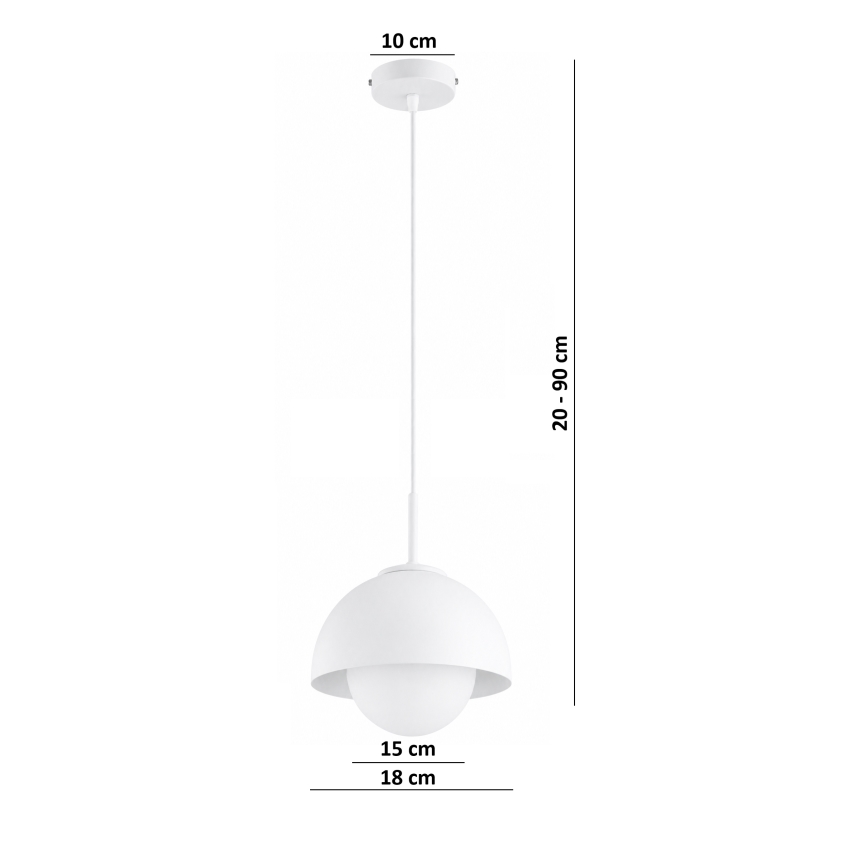 BRILAGI - Pakaramā lampa uz kabeļa COSMO 1xE27/60W/230V Ø 18 cm balta