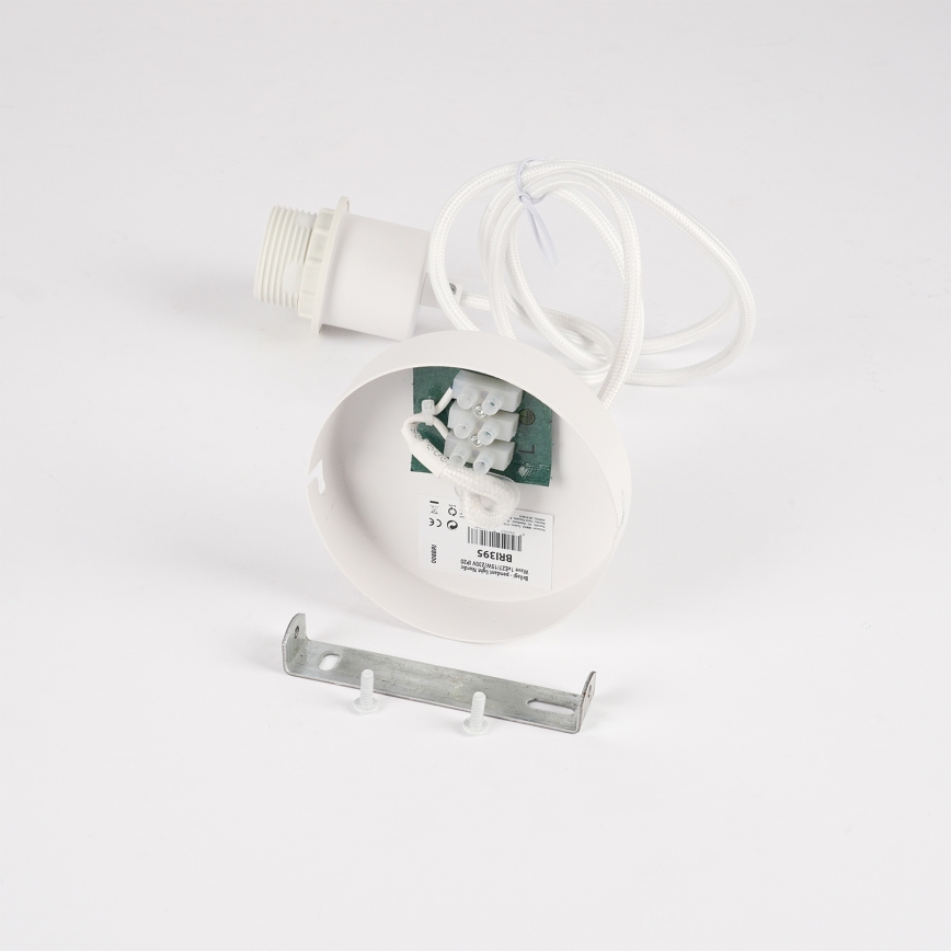 Brilagi - Pakaramā lampa uz kabeļa NORDIC WAVE 1xE27/15W/230V Ø 32 cm lina/balta