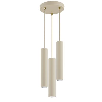 Brilagi - Pakaramā lampa uz kabeļa TUBE 3xGU10/15W/230V bēša/zelta