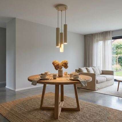 Brilagi - Pakaramā lampa uz kabeļa TUBE 3xGU10/15W/230V bēša/zelta