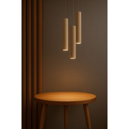 Brilagi - Pakaramā lampa uz kabeļa TUBE 3xGU10/15W/230V bēša/zelta