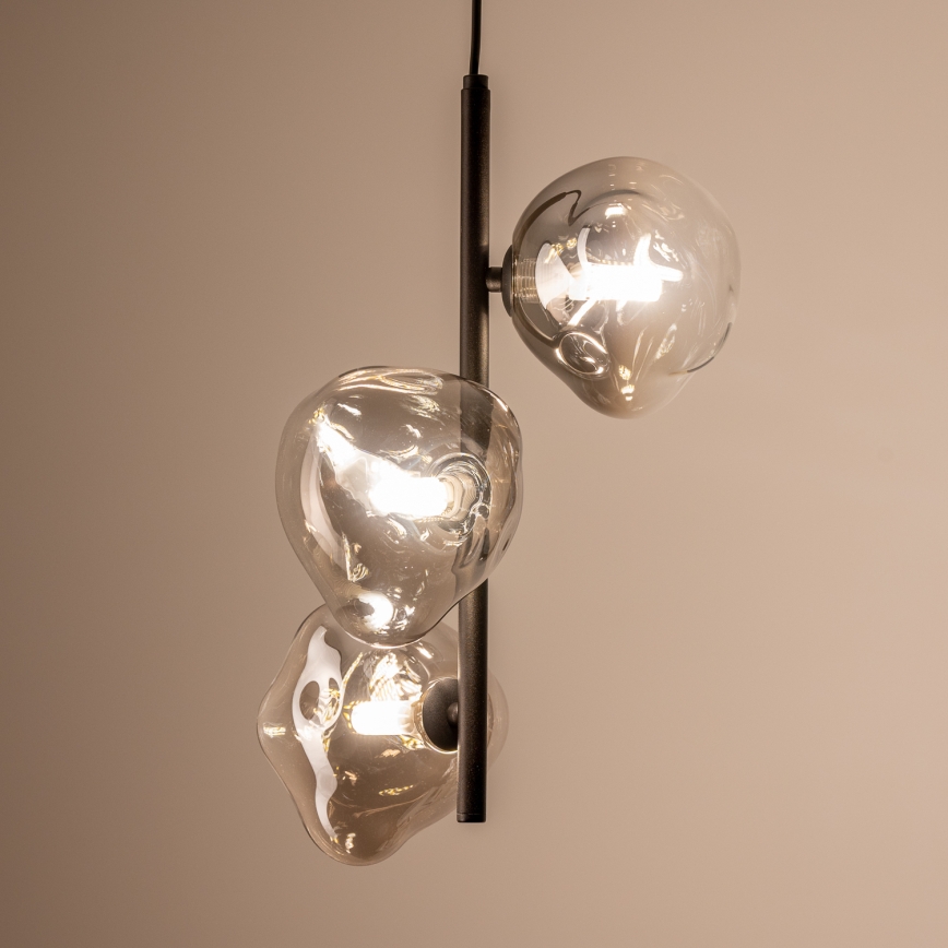 BRILAGI - Pakaramā lampa uz kabeļa VULCANO 3xG9/8W/230V melna/dūmu melna