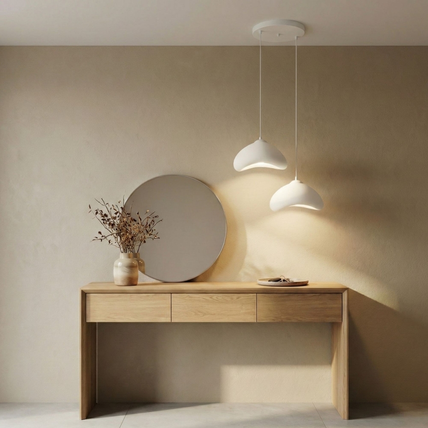 Brilagi - Pakaramā lampa uz kabeļa WABI SABI 2xE27/40W/230V Ø 45 cm balta
