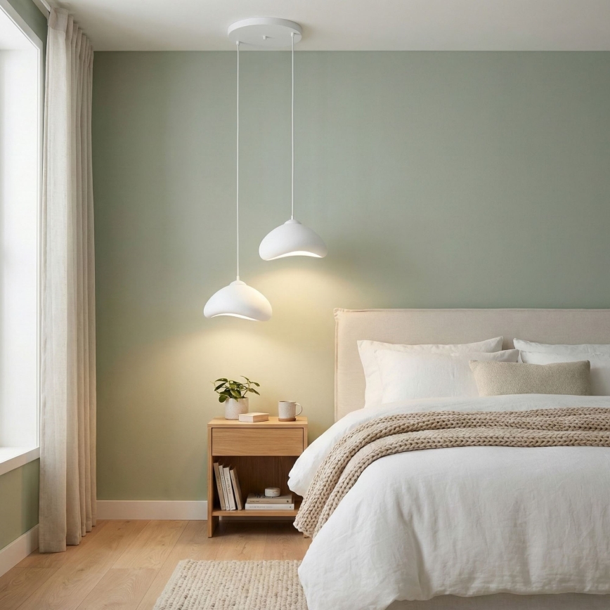 Brilagi - Pakaramā lampa uz kabeļa WABI SABI 2xE27/40W/230V Ø 45 cm balta